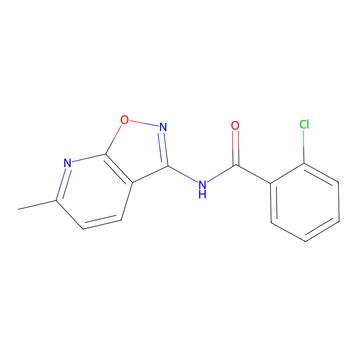 2-chloro-N-(6-methyl[1,2]oxazolo[5,4-b]pyridin-3-yl)benzamide molecular structure, CAS 1105245-27-9