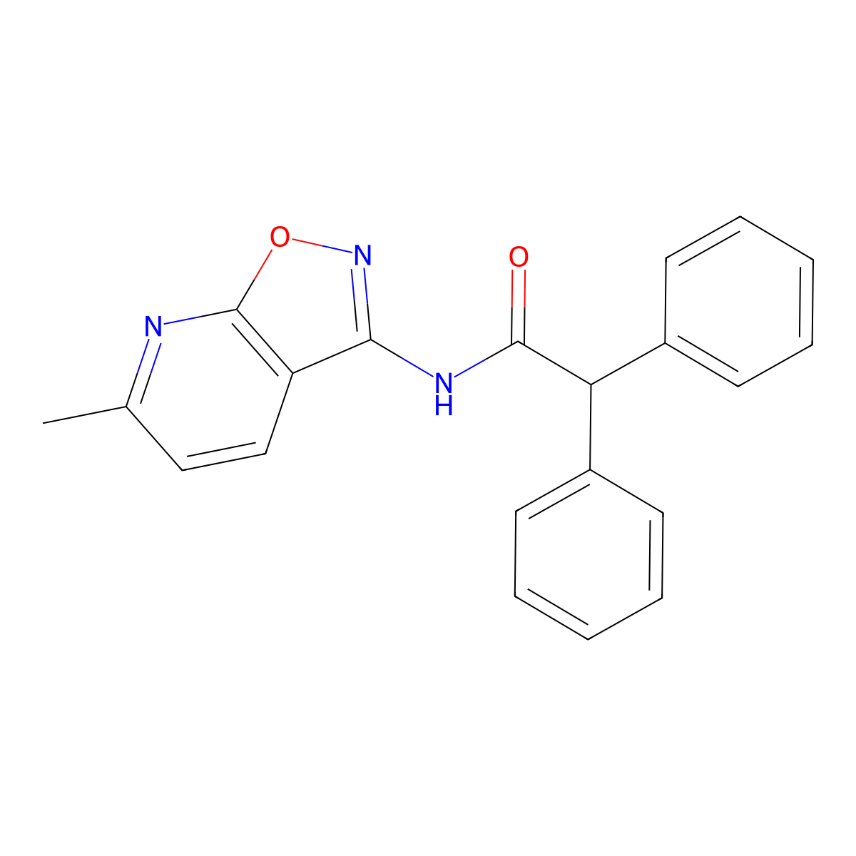 N-(6-methylisoxazolo[5,4-b]pyridin-3-yl)-2,2-diphenylacetamide molecular structure, CAS 1105245-35-9