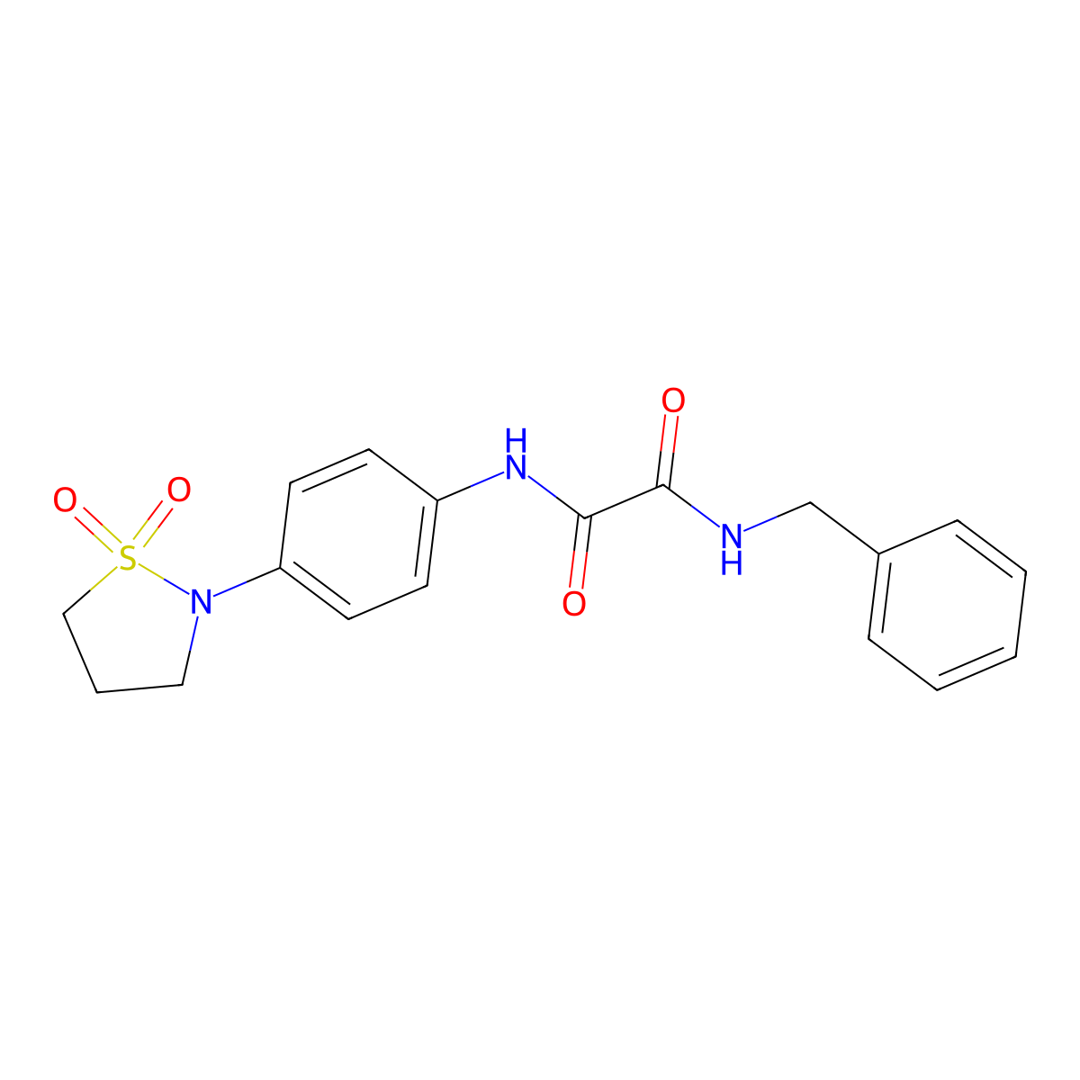 N1-benzyl-N2-(4-(1,1-dioxidoisothiazolidin-2-yl)phenyl)oxalamide molecular structure, CAS 1105245-53-1