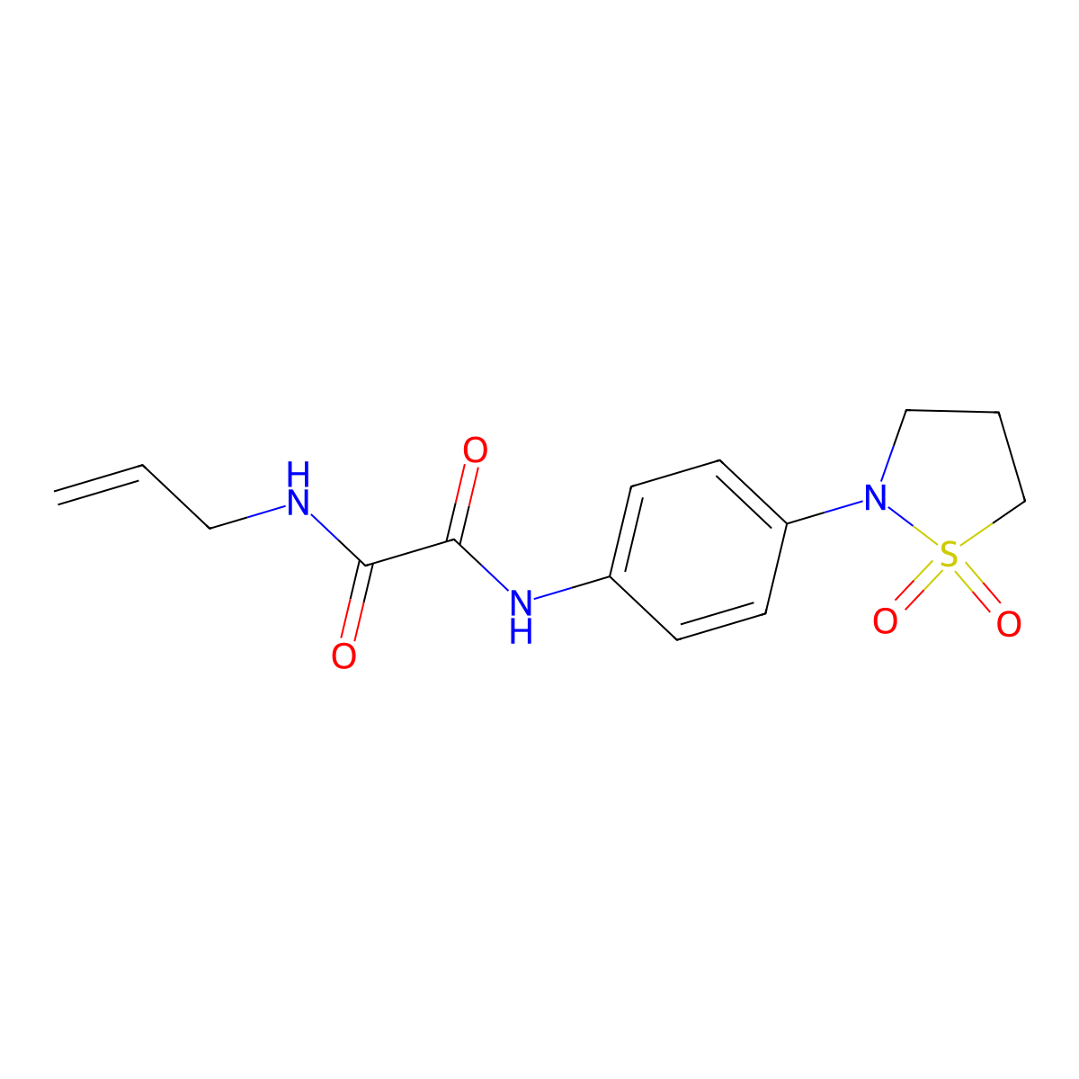 N1-allyl-N2-(4-(1,1-dioxidoisothiazolidin-2-yl)phenyl)oxalamide molecular structure, CAS 1105245-61-1