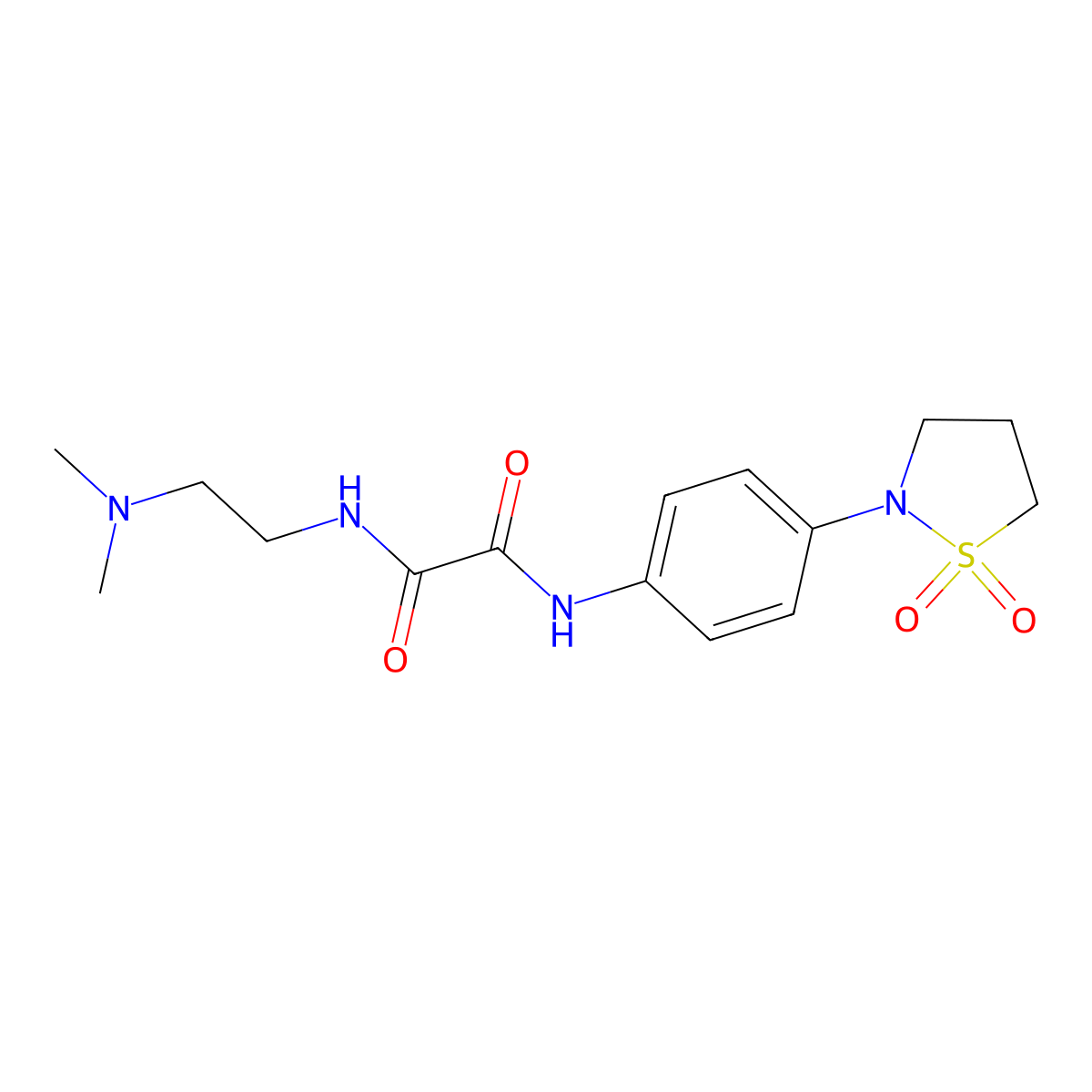 N1-(2-(dimethylamino)ethyl)-N2-(4-(1,1-dioxidoisothiazolidin-2-yl)phenyl)oxalamide molecular structure, CAS 1105245-65-5