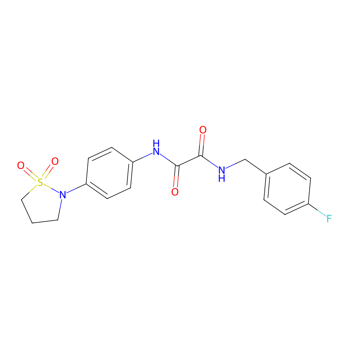 N1-(4-(1,1-dioxidoisothiazolidin-2-yl)phenyl)-N2-(4-fluorobenzyl)oxalamide molecular structure, CAS 1105245-69-9
