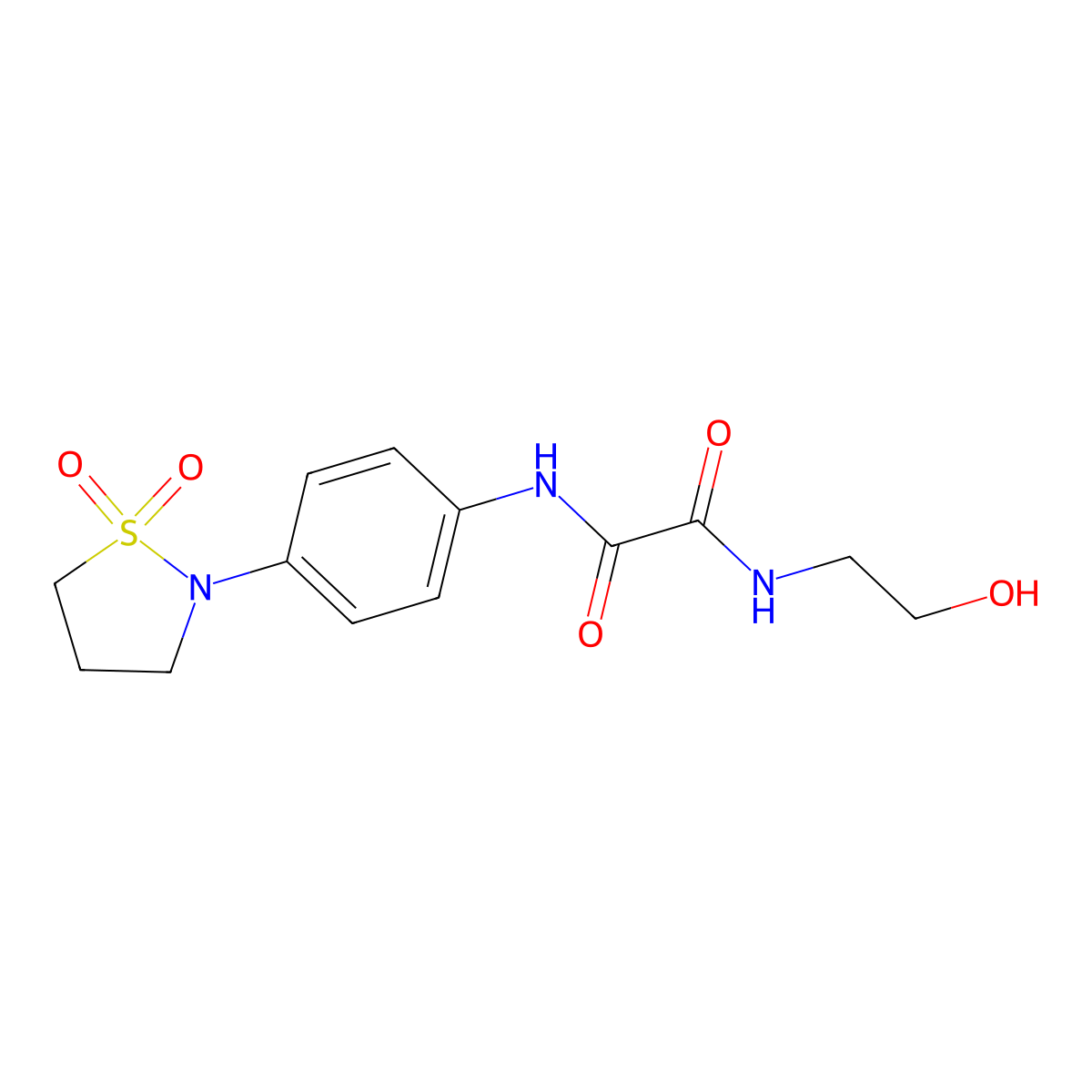 N1-(4-(1,1-dioxidoisothiazolidin-2-yl)phenyl)-N2-(2-hydroxyethyl)oxalamide molecular structure, CAS 1105245-73-5