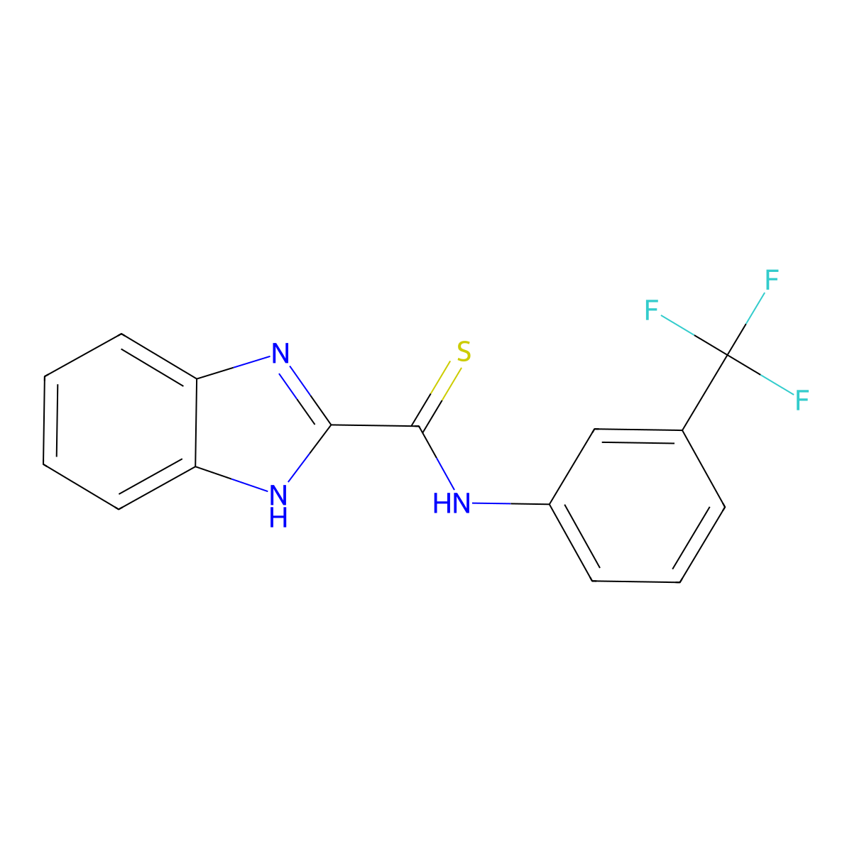 N-(3-(trifluoromethyl)phenyl)-1H-benzo[d]imidazole-2-carbothioamide molecular structure, CAS 1105245-79-1