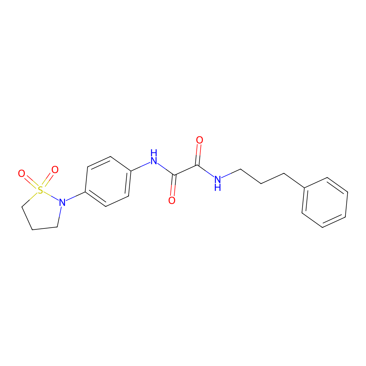 N1-(4-(1,1-dioxidoisothiazolidin-2-yl)phenyl)-N2-(3-phenylpropyl)oxalamide molecular structure, CAS 1105245-83-7