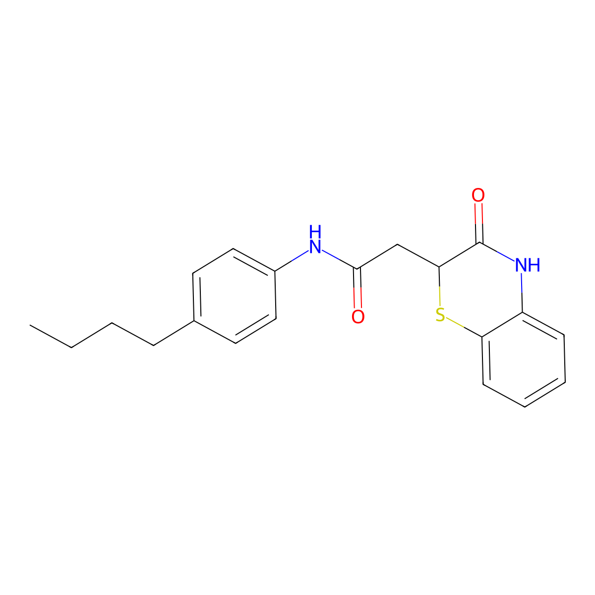 N-(4-butylphenyl)-2-(3-oxo-3,4-dihydro-2H-1,4-benzothiazin-2-yl)acetamide molecular structure, CAS 1105245-84-8