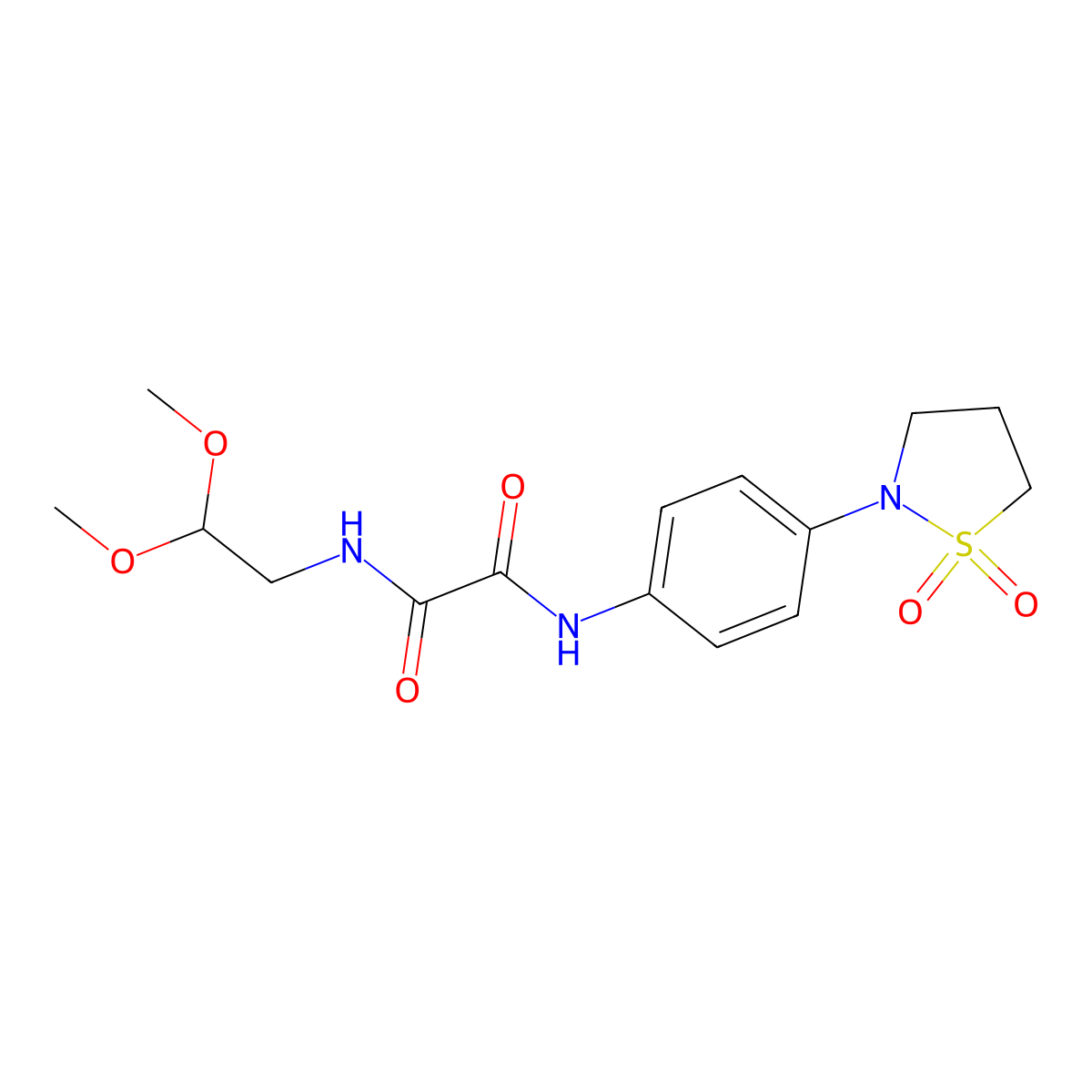 N1-(2,2-dimethoxyethyl)-N2-(4-(1,1-dioxidoisothiazolidin-2-yl)phenyl)oxalamide molecular structure, CAS 1105245-88-2