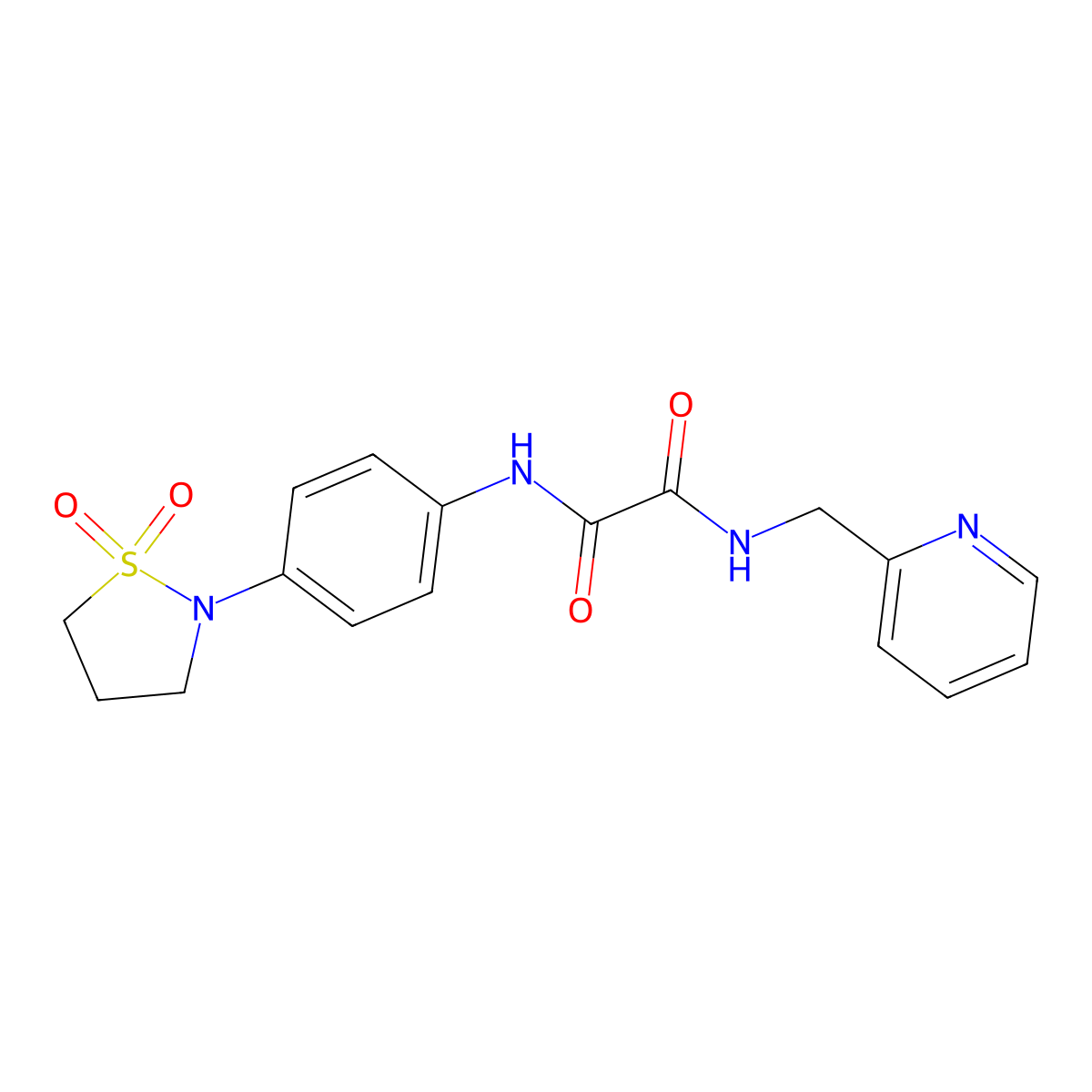 N1-(4-(1,1-dioxidoisothiazolidin-2-yl)phenyl)-N2-(pyridin-2-ylmethyl)oxalamide molecular structure, CAS 1105245-98-4