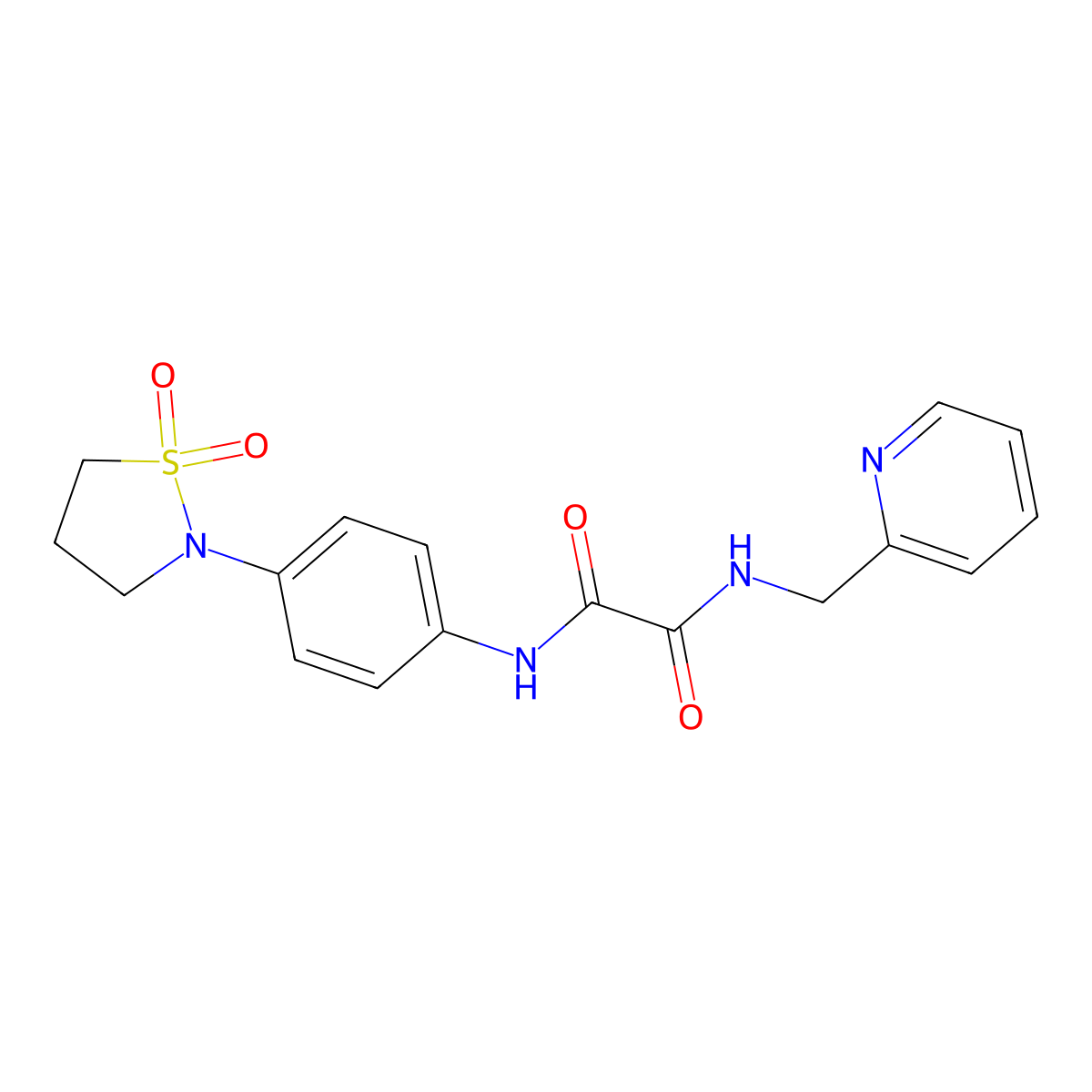 N1-(4-(1,1-dioxidoisothiazolidin-2-yl)phenyl)-N2-(pyridin-2-ylmethyl)oxalamide molecular structure, CAS 1105245-98-4