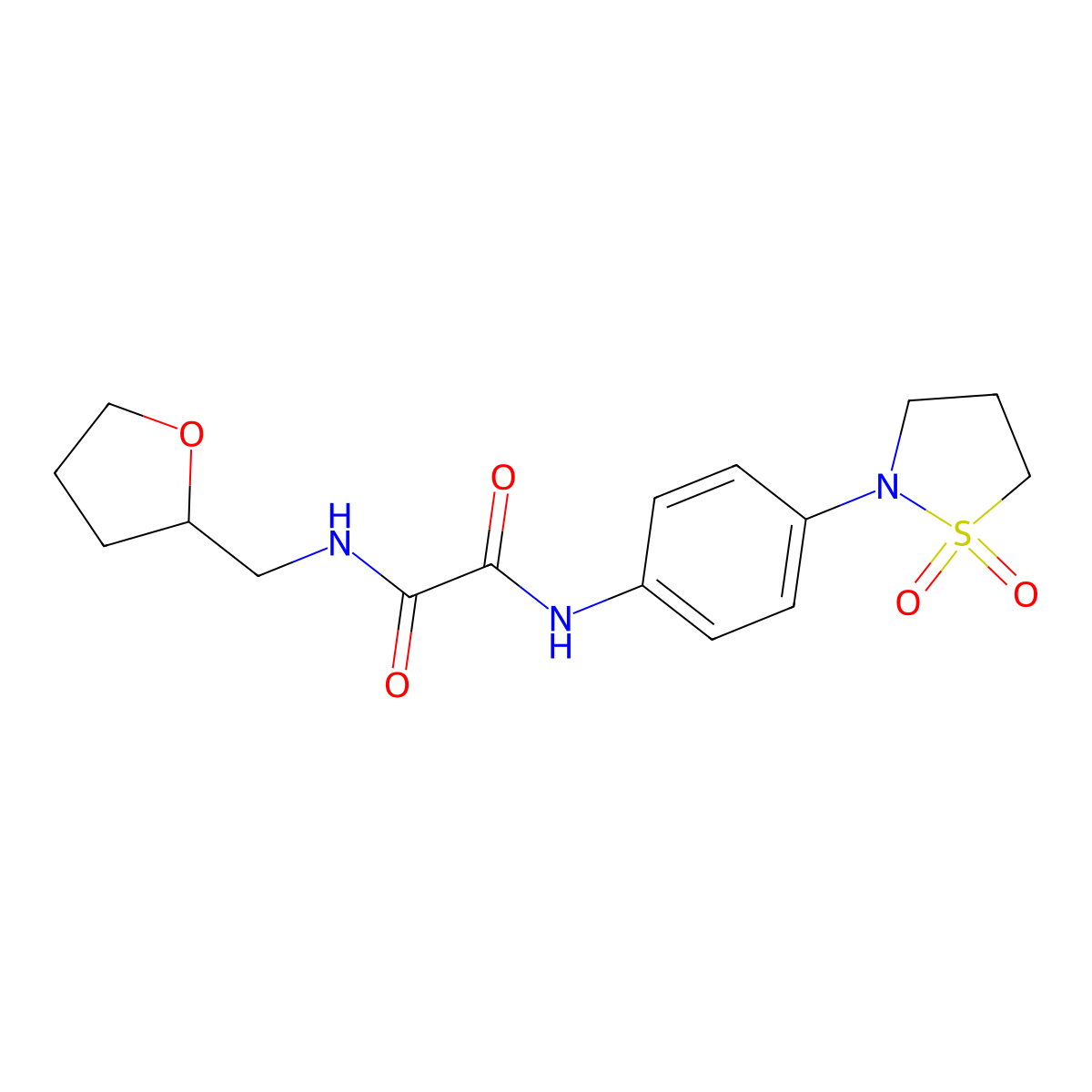 N1-(4-(1,1-dioxidoisothiazolidin-2-yl)phenyl)-N2-((tetrahydrofuran-2-yl)methyl)oxalamide molecular structure, CAS 1105246-03-4