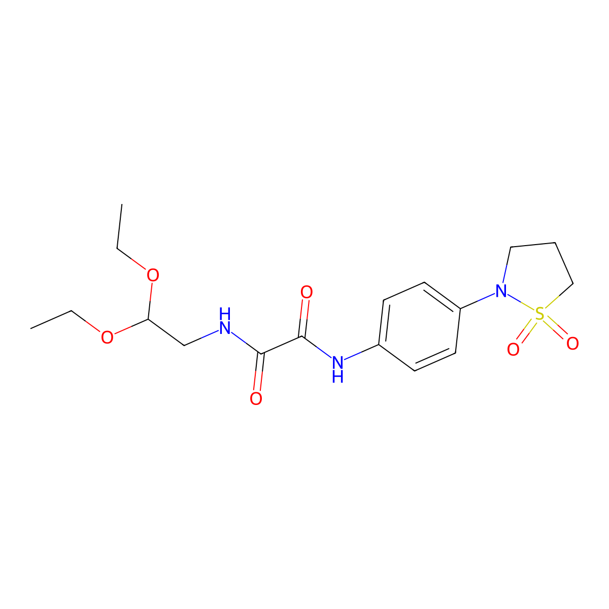 N1-(2,2-diethoxyethyl)-N2-(4-(1,1-dioxidoisothiazolidin-2-yl)phenyl)oxalamide molecular structure, CAS 1105246-18-1