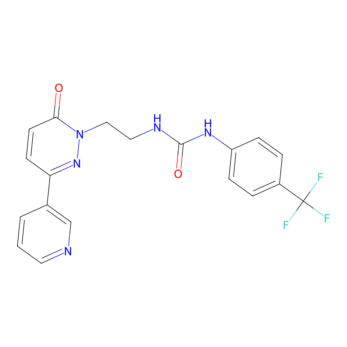 1-(2-(6-oxo-3-(pyridin-3-yl)pyridazin-1(6H)-yl)ethyl)-3-(4-(trifluoromethyl)phenyl)urea molecular structure, CAS 1105246-28-3