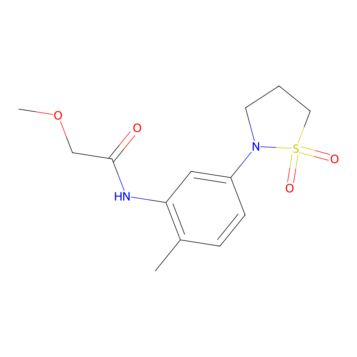 N-(5-(1,1-dioxidoisothiazolidin-2-yl)-2-methylphenyl)-2-methoxyacetamide molecular structure, CAS 1105246-42-1