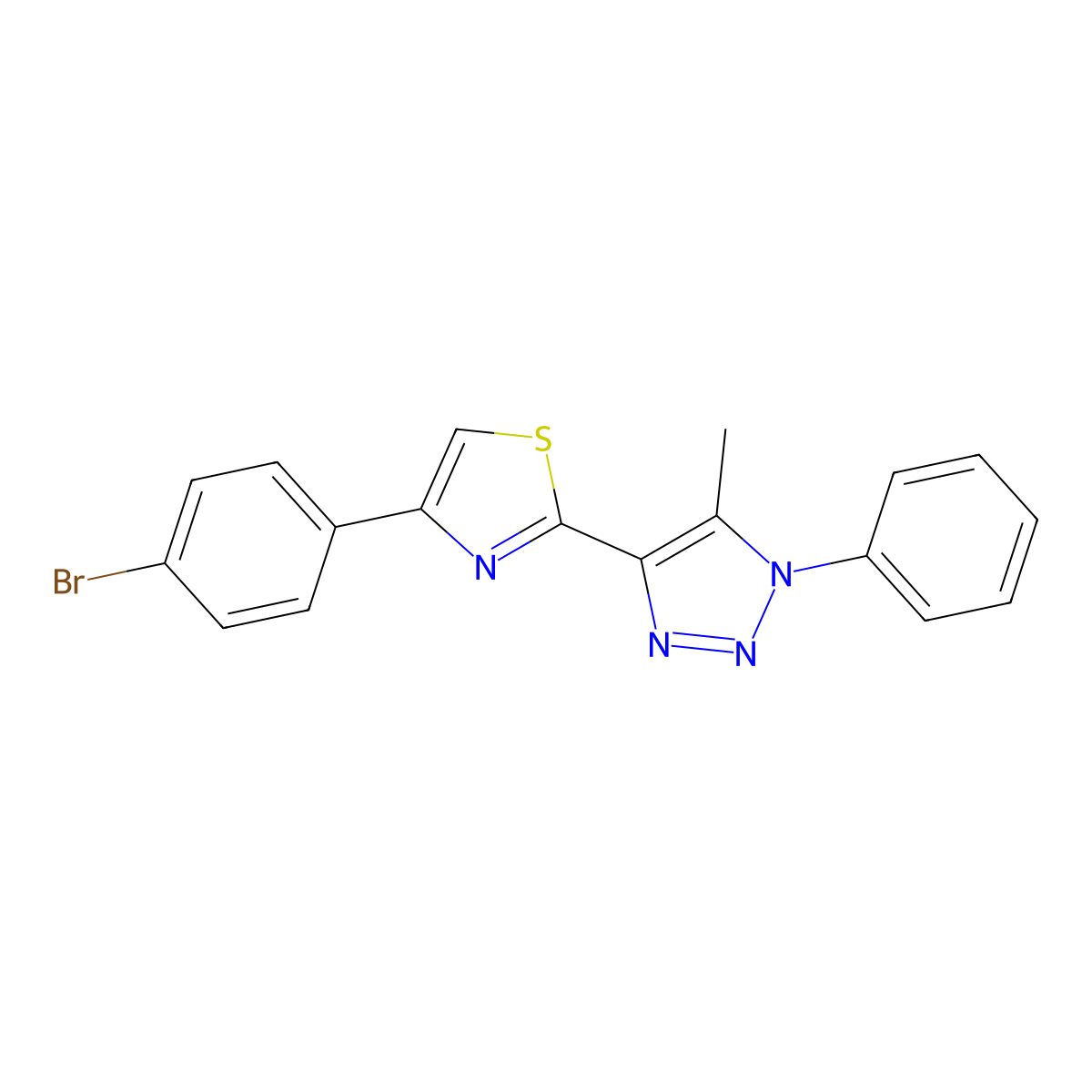 4-[4-(4-bromophenyl)-1,3-thiazol-2-yl]-5-methyl-1-phenyl-1H-1,2,3-triazole molecular structure, CAS 1105246-49-8
