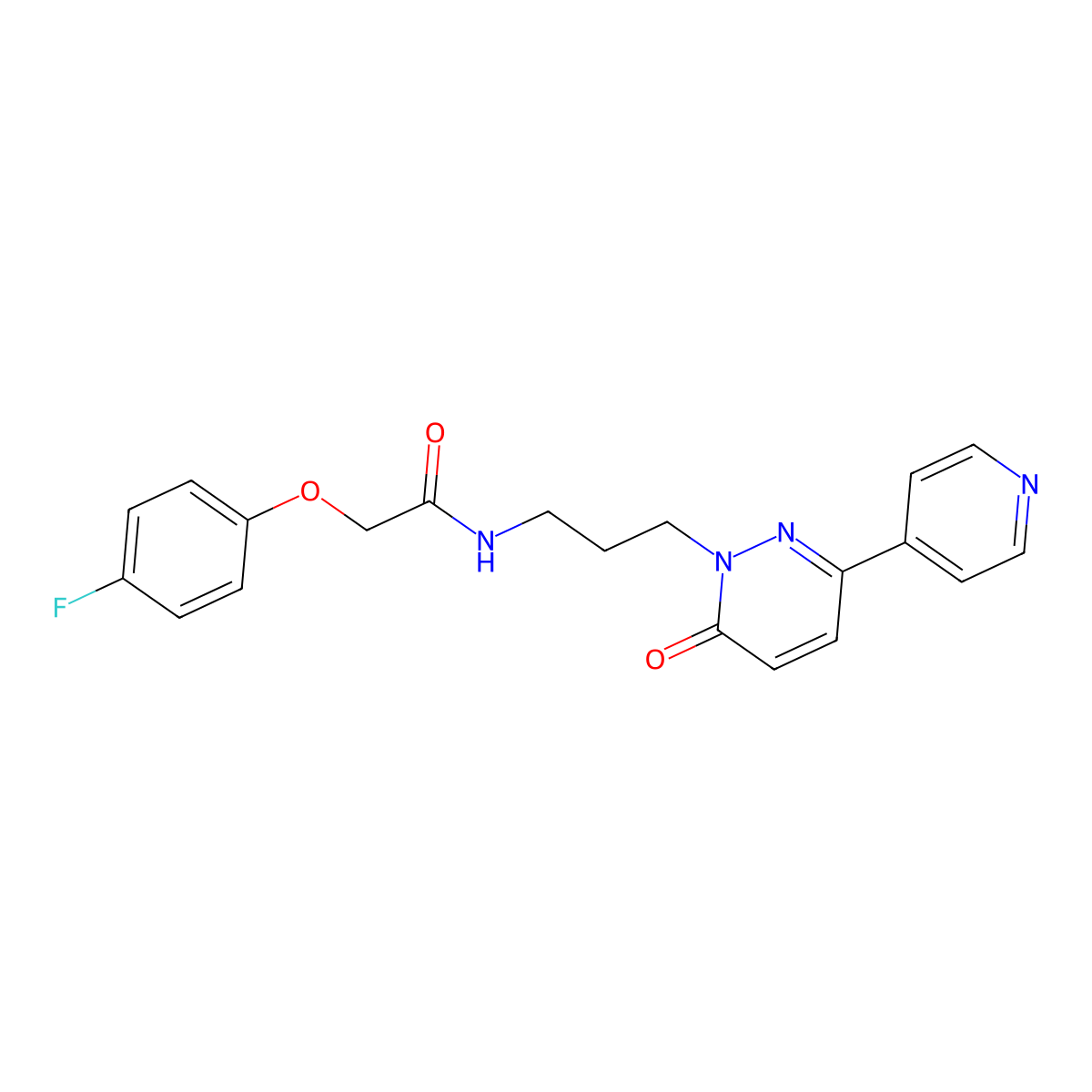 2-(4-fluorophenoxy)-N-(3-(6-oxo-3-(pyridin-4-yl)pyridazin-1(6H)-yl)propyl)acetamide molecular structure, CAS 1105246-52-3