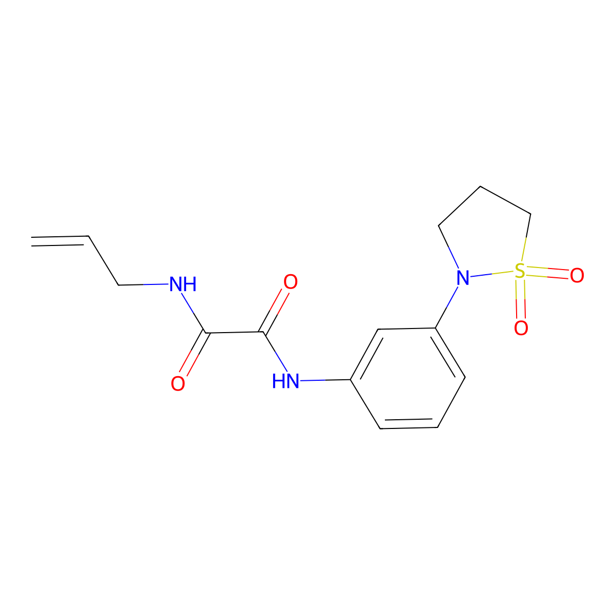 N1-allyl-N2-(3-(1,1-dioxidoisothiazolidin-2-yl)phenyl)oxalamide molecular structure, CAS 1105246-60-3