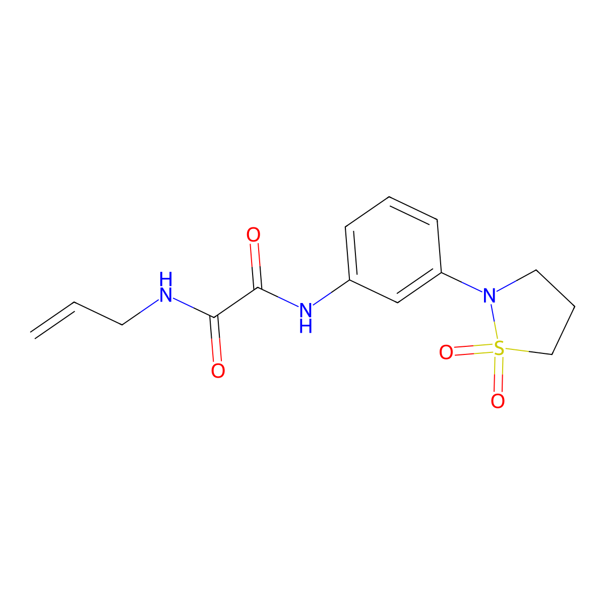 N1-allyl-N2-(3-(1,1-dioxidoisothiazolidin-2-yl)phenyl)oxalamide molecular structure, CAS 1105246-60-3