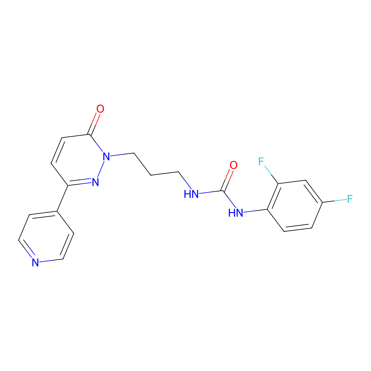 1-(2,4-difluorophenyl)-3-(3-(6-oxo-3-(pyridin-4-yl)pyridazin-1(6H)-yl)propyl)urea molecular structure, CAS 1105246-64-7