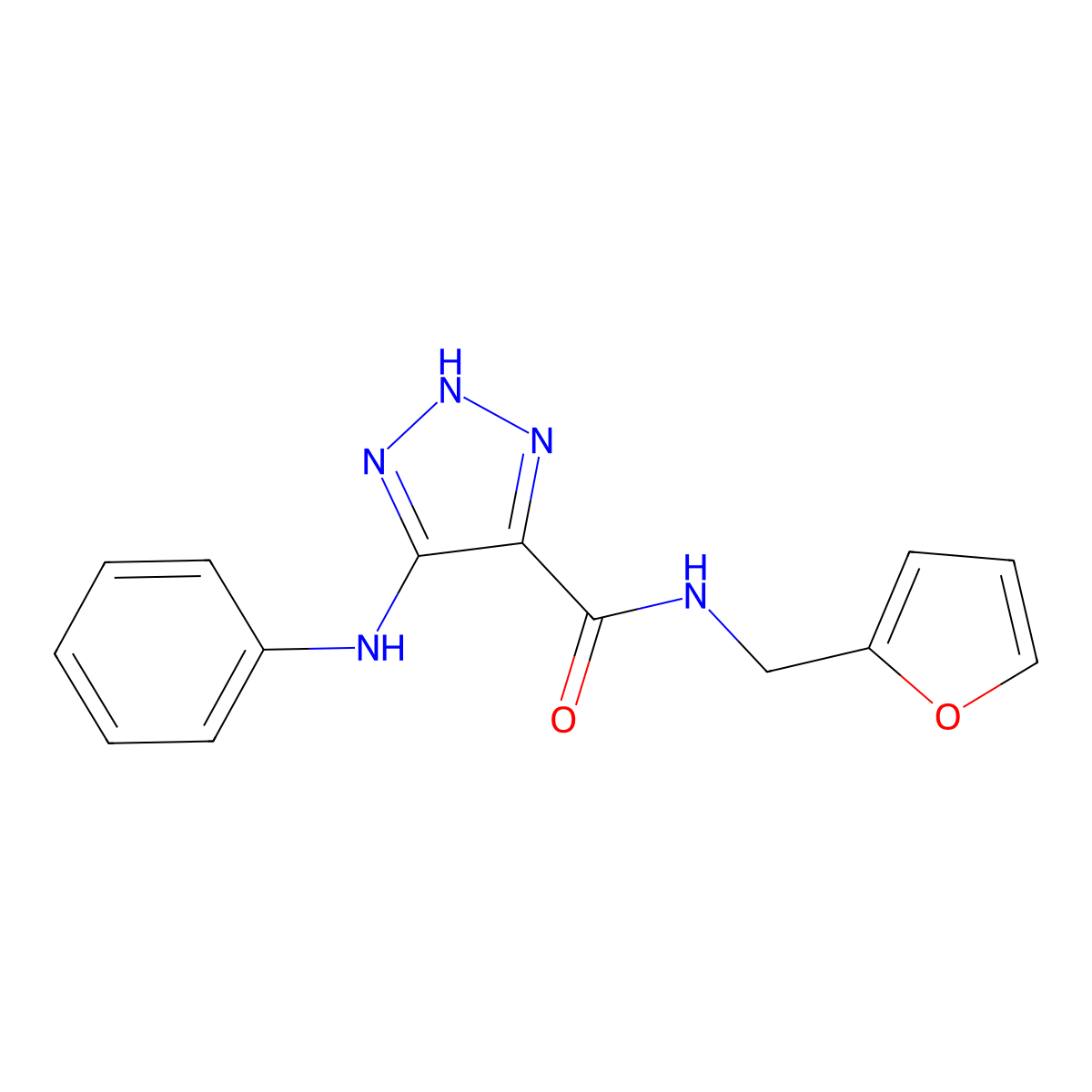 N-(furan-2-ylmethyl)-5-(phenylamino)-1H-1,2,3-triazole-4-carboxamide molecular structure, CAS 1105246-67-0