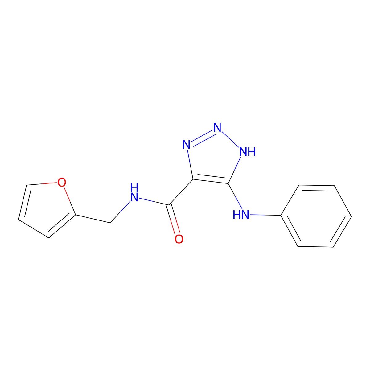 N-(furan-2-ylmethyl)-5-(phenylamino)-1H-1,2,3-triazole-4-carboxamide molecular structure, CAS 1105246-67-0