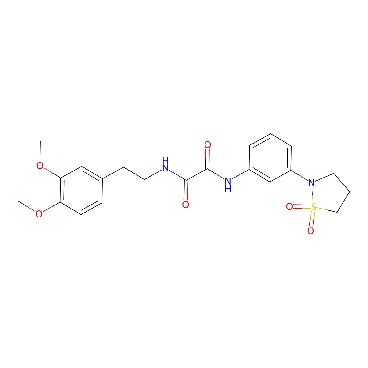 N1-(3,4-dimethoxyphenethyl)-N2-(3-(1,1-dioxidoisothiazolidin-2-yl)phenyl)oxalamide molecular structure, CAS 1105246-73-8