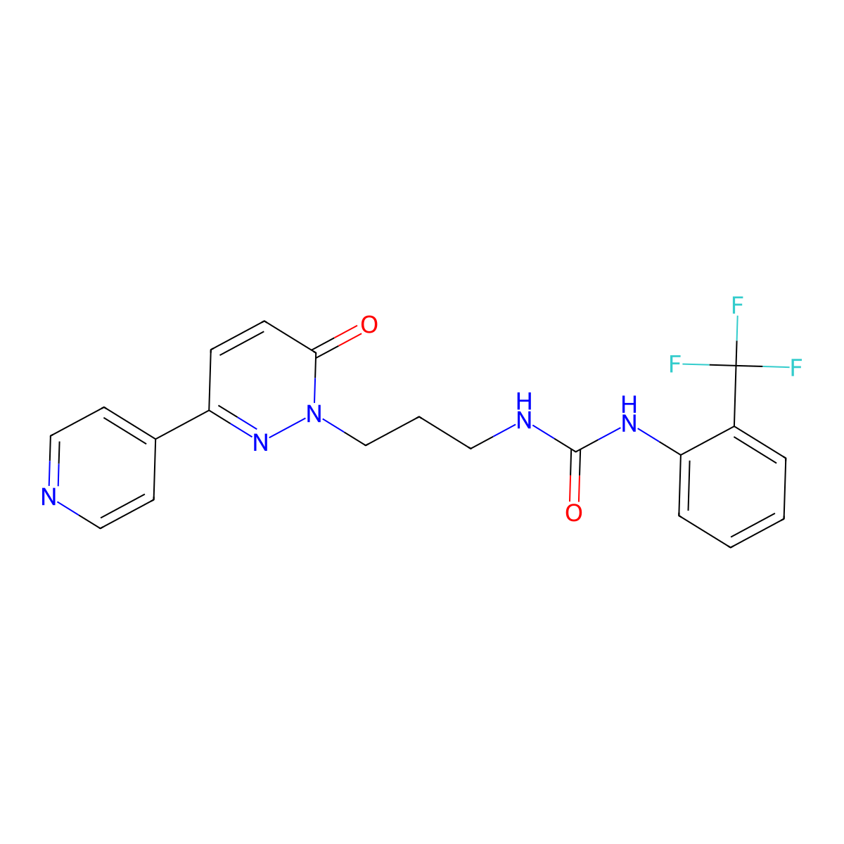 1-(3-(6-oxo-3-(pyridin-4-yl)pyridazin-1(6H)-yl)propyl)-3-(2-(trifluoromethyl)phenyl)urea molecular structure, CAS 1105246-78-3