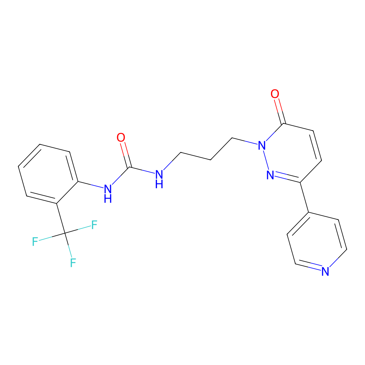 1-(3-(6-oxo-3-(pyridin-4-yl)pyridazin-1(6H)-yl)propyl)-3-(2-(trifluoromethyl)phenyl)urea molecular structure, CAS 1105246-78-3