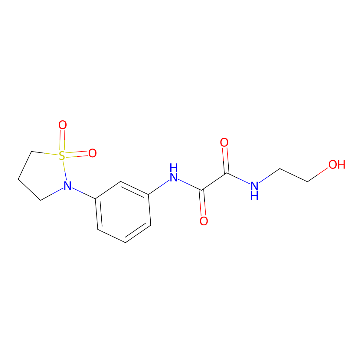 N1-(3-(1,1-dioxidoisothiazolidin-2-yl)phenyl)-N2-(2-hydroxyethyl)oxalamide molecular structure, CAS 1105246-80-7