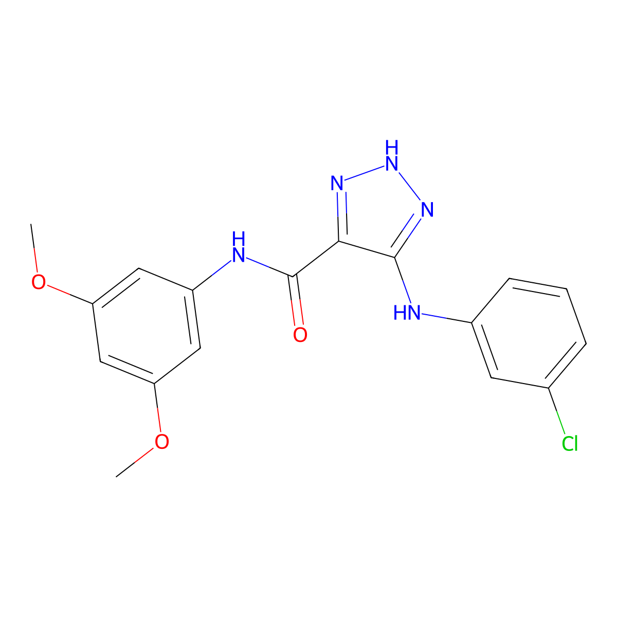 5-[(3-chlorophenyl)amino]-N-(3,5-dimethoxyphenyl)-1H-1,2,3-triazole-4-carboxamide molecular structure, CAS 1105246-81-8