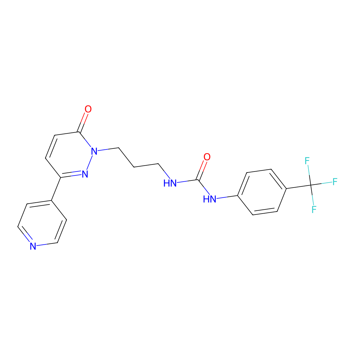 1-(3-(6-oxo-3-(pyridin-4-yl)pyridazin-1(6H)-yl)propyl)-3-(4-(trifluoromethyl)phenyl)urea molecular structure, CAS 1105246-85-2