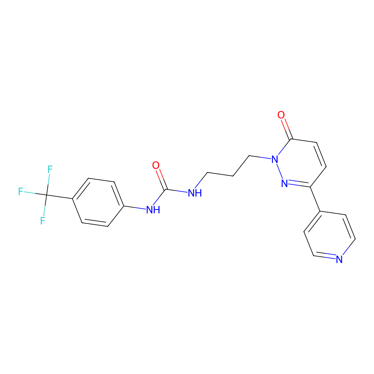 1-(3-(6-oxo-3-(pyridin-4-yl)pyridazin-1(6H)-yl)propyl)-3-(4-(trifluoromethyl)phenyl)urea molecular structure, CAS 1105246-85-2
