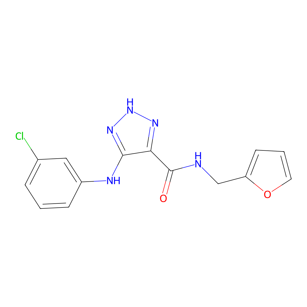 5-[(3-chlorophenyl)amino]-N-(2-furylmethyl)-1H-1,2,3-triazole-4-carboxamide molecular structure, CAS 1105246-88-5