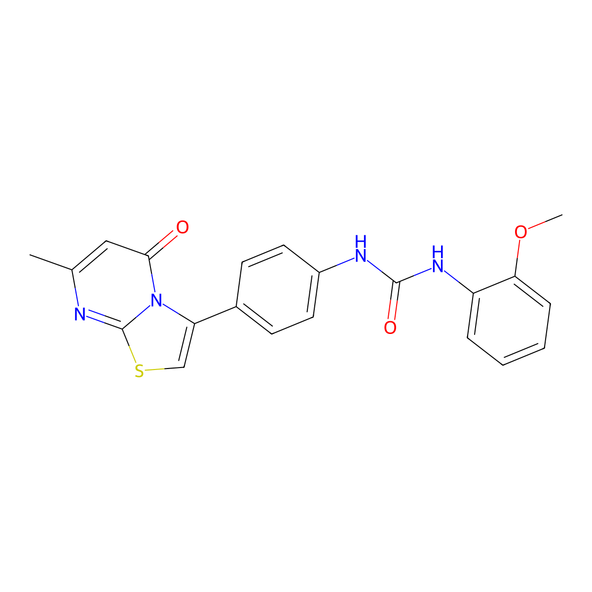 1-(2-methoxyphenyl)-3-(4-(7-methyl-5-oxo-5H-thiazolo[3,2-a]pyrimidin-3-yl)phenyl)urea molecular structure, CAS 1105246-99-8