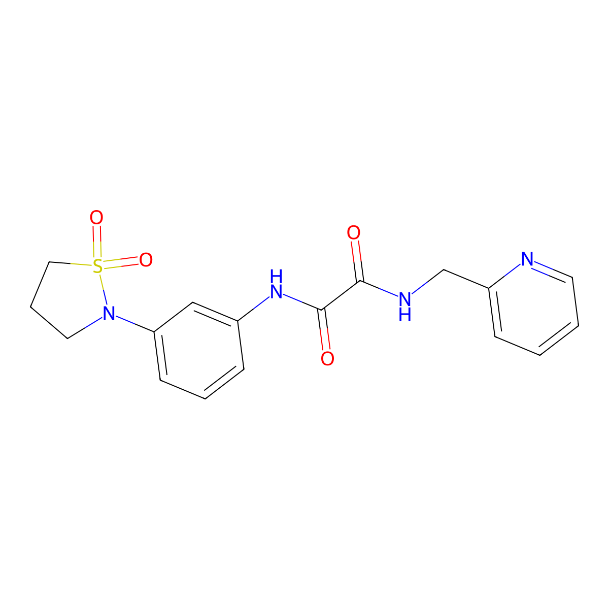 N1-(3-(1,1-dioxidoisothiazolidin-2-yl)phenyl)-N2-(pyridin-2-ylmethyl)oxalamide molecular structure, CAS 1105247-15-1