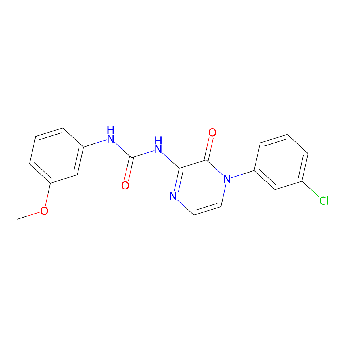 3-[4-(3-Chlorophenyl)-3-oxo-3,4-dihydropyrazin-2-yl]-1-(3-methoxyphenyl)urea molecular structure, CAS 1105247-17-3