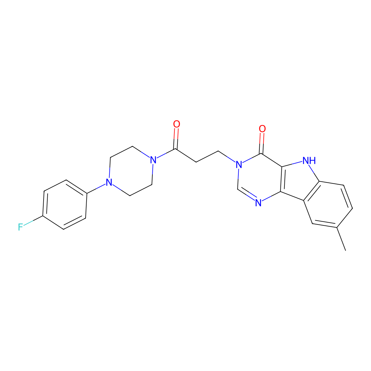 3-(3-(4-(4-fluorophenyl)piperazin-1-yl)-3-oxopropyl)-8-methyl-3H-pyrimido[5,4-b]indol-4(5H)-one molecular structure, CAS 1105247-54-8