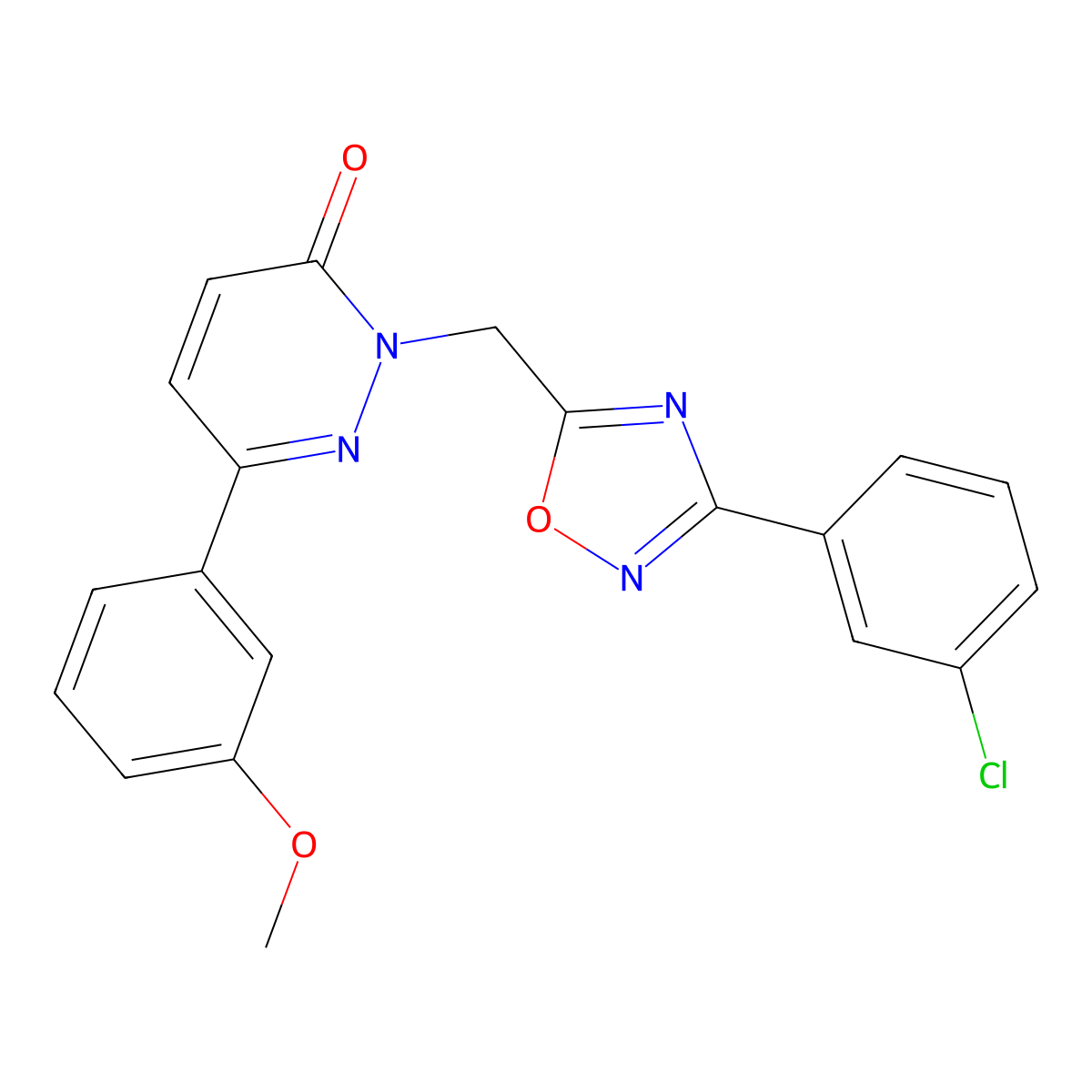 2-((3-(3-chlorophenyl)-1,2,4-oxadiazol-5-yl)methyl)-6-(3-methoxyphenyl)pyridazin-3(2H)-one molecular structure, CAS 1105247-59-3