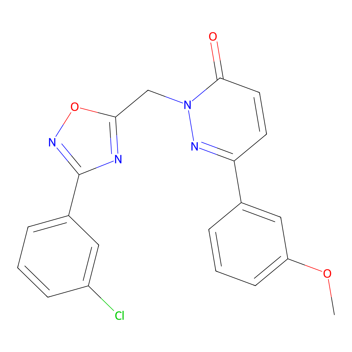 2-((3-(3-chlorophenyl)-1,2,4-oxadiazol-5-yl)methyl)-6-(3-methoxyphenyl)pyridazin-3(2H)-one molecular structure, CAS 1105247-59-3