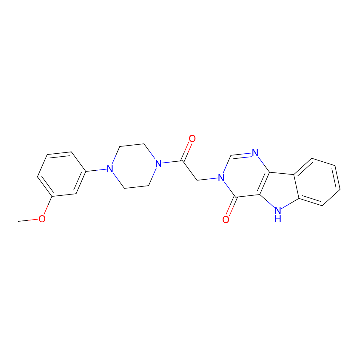 3-(2-(4-(3-methoxyphenyl)piperazin-1-yl)-2-oxoethyl)-3H-pyrimido[5,4-b]indol-4(5H)-one molecular structure, CAS 1105247-72-0