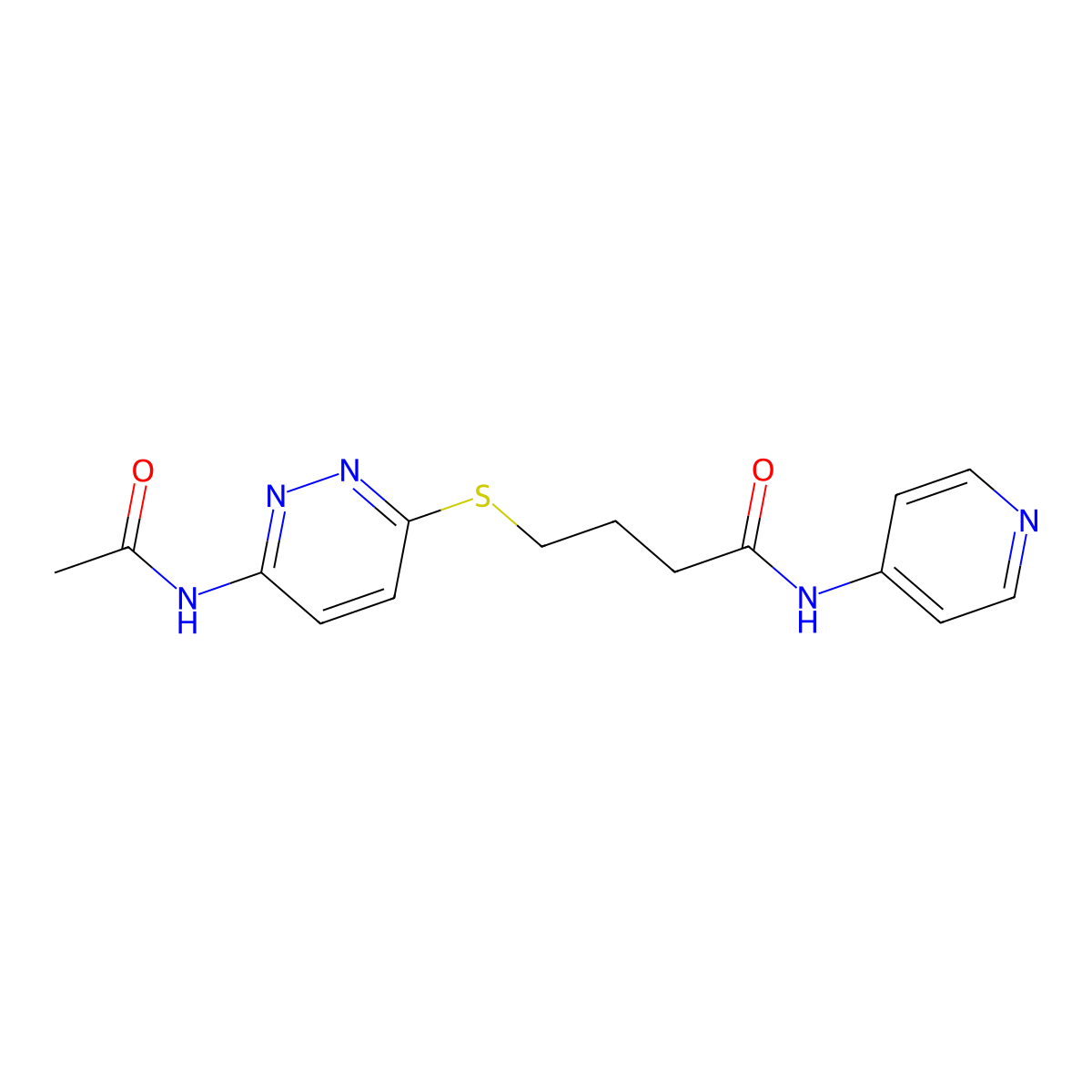 4-((6-acetamidopyridazin-3-yl)thio)-N-(pyridin-4-yl)butanamide molecular structure, CAS 1105247-84-4
