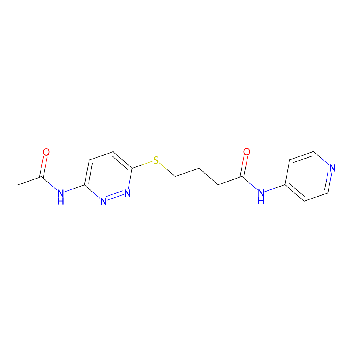 4-((6-acetamidopyridazin-3-yl)thio)-N-(pyridin-4-yl)butanamide molecular structure, CAS 1105247-84-4