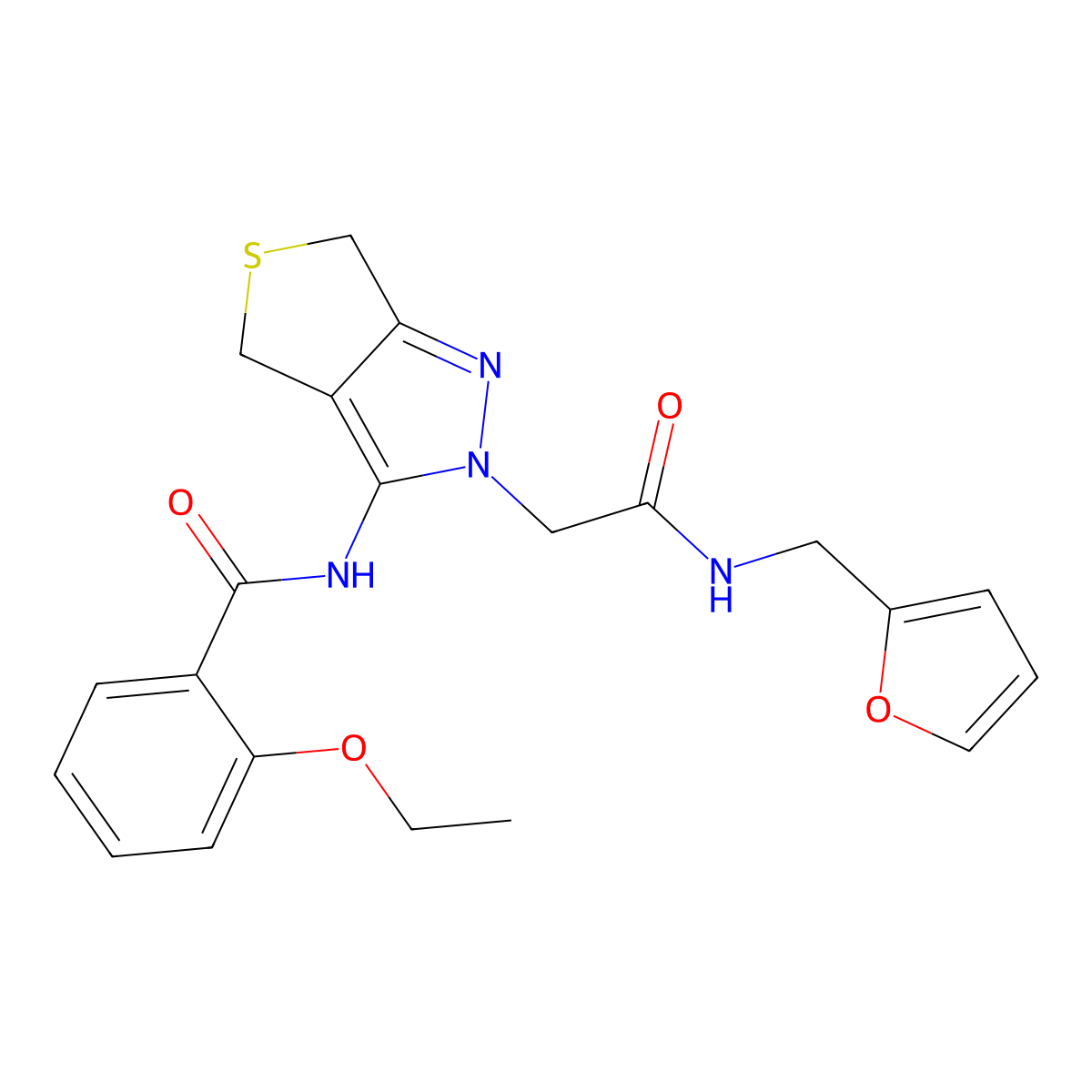 2-ethoxy-N-(2-(2-((furan-2-ylmethyl)amino)-2-oxoethyl)-4,6-dihydro-2H-thieno[3,4-c]pyrazol-3-yl)benzamide molecular structure, CAS 1105247-91-3