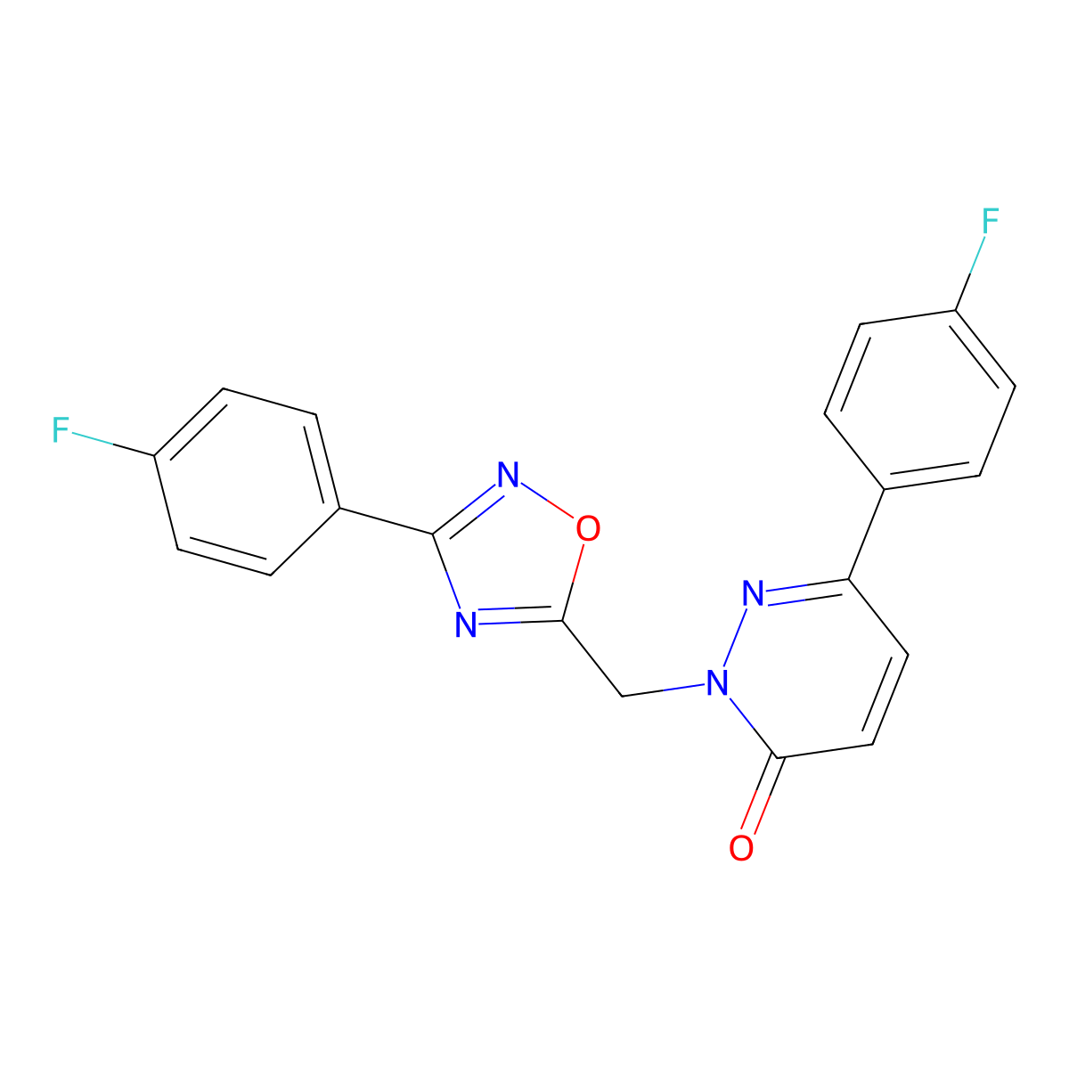 6-(4-fluorophenyl)-2-((3-(4-fluorophenyl)-1,2,4-oxadiazol-5-yl)methyl)pyridazin-3(2H)-one molecular structure, CAS 1105247-95-7