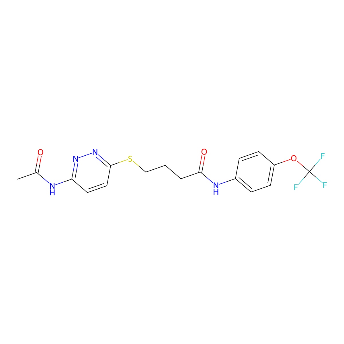 4-((6-acetamidopyridazin-3-yl)thio)-N-(4-(trifluoromethoxy)phenyl)butanamide molecular structure, CAS 1105248-08-5