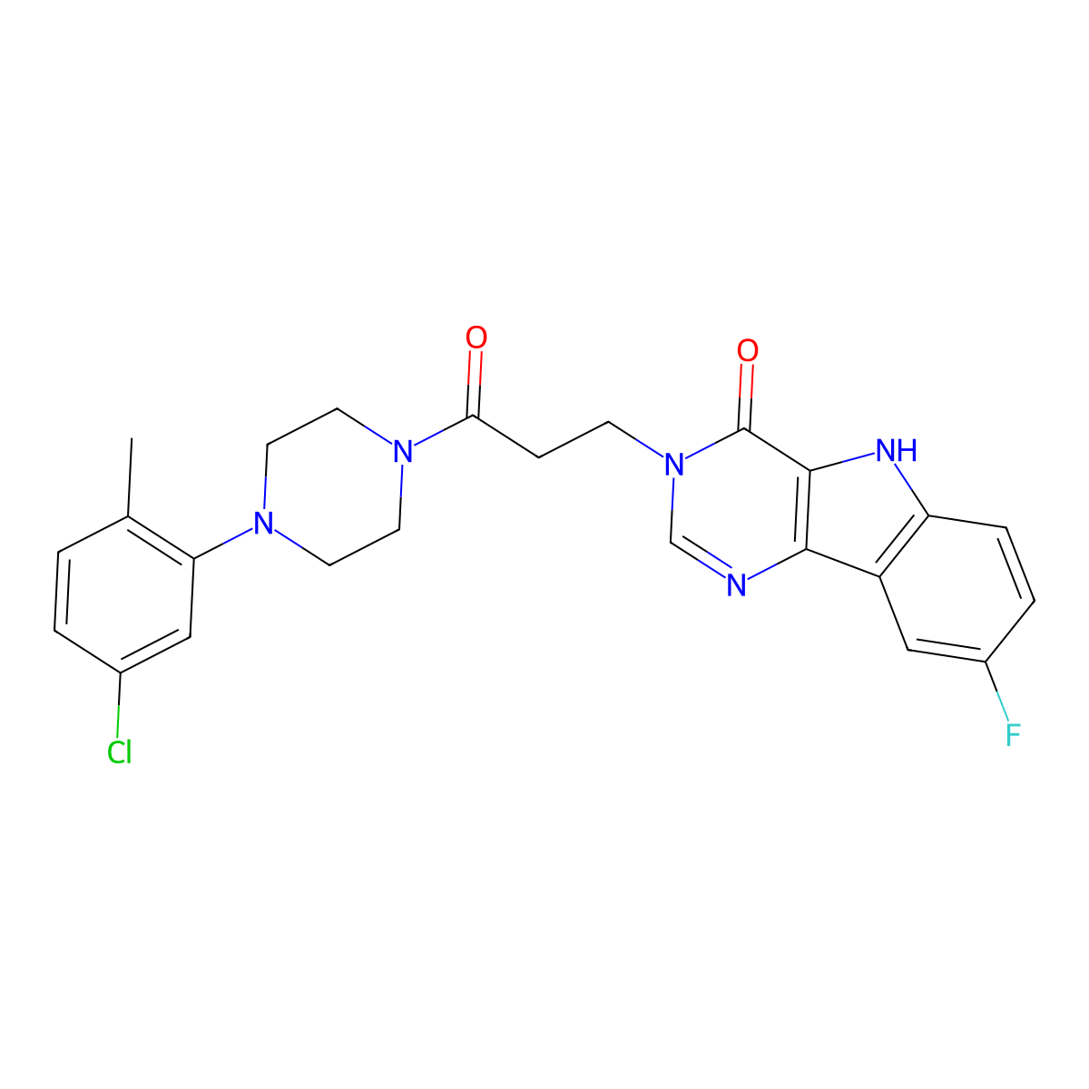 3-(3-(4-(5-chloro-2-methylphenyl)piperazin-1-yl)-3-oxopropyl)-8-fluoro-3H-pyrimido[5,4-b]indol-4(5H)-one molecular structure, CAS 1105248-10-9
