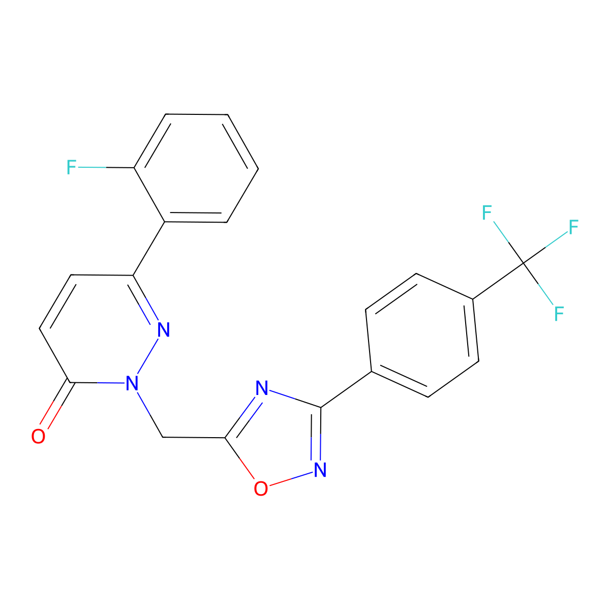 6-(2-fluorophenyl)-2-((3-(4-(trifluoromethyl)phenyl)-1,2,4-oxadiazol-5-yl)methyl)pyridazin-3(2H)-one molecular structure, CAS 1105248-19-8