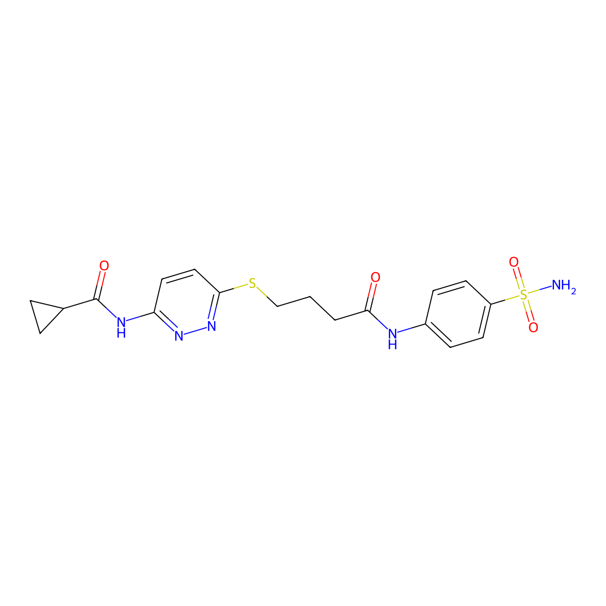 N-(6-((4-oxo-4-((4-sulfamoylphenyl)amino)butyl)thio)pyridazin-3-yl)cyclopropanecarboxamide molecular structure, CAS 1105249-03-3
