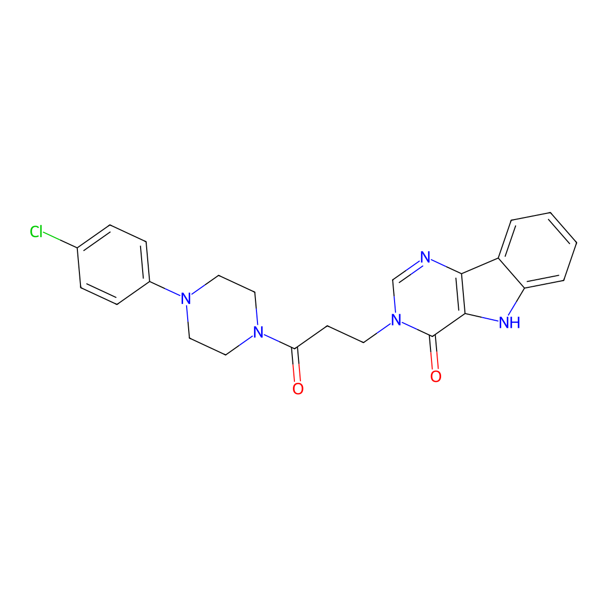 3-(3-(4-(4-chlorophenyl)piperazin-1-yl)-3-oxopropyl)-3H-pyrimido[5,4-b]indol-4(5H)-one molecular structure, CAS 1105249-34-0