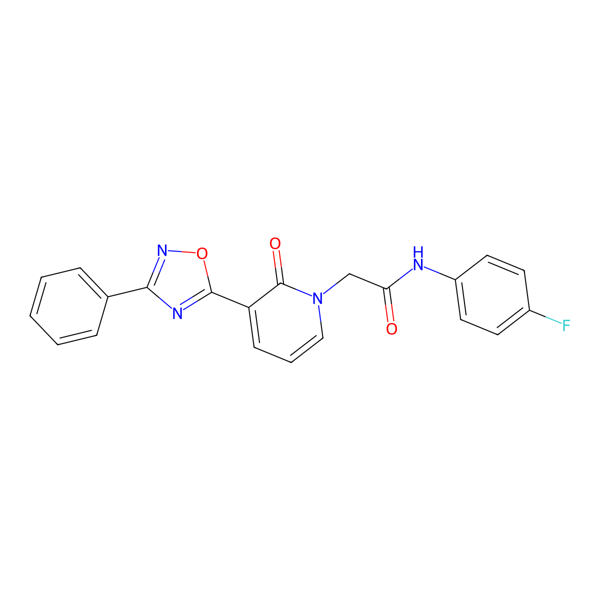 N-(4-fluorophenyl)-2-[2-oxo-3-(3-phenyl-1,2,4-oxadiazol-5-yl)pyridin-1(2H)-yl]acetamide molecular structure, CAS 1105249-70-4