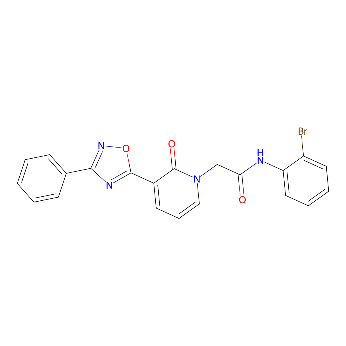 N-(2-bromophenyl)-2-[2-oxo-3-(3-phenyl-1,2,4-oxadiazol-5-yl)pyridin-1(2H)-yl]acetamide molecular structure, CAS 1105249-82-8